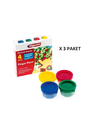 Bigpoint Parmak Boyası 4 Renk X 35 Ml X 3 Adet Karışık