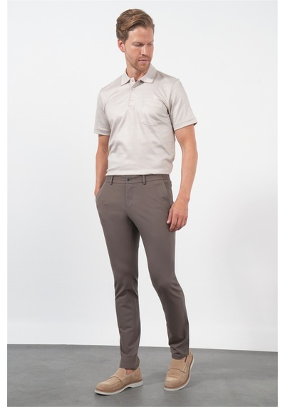 İmza Kahverengi Yan Cep Slim Fit Esnek Jogger Pantolon 1003260373