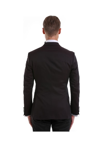 Hatemoğlu Bordo Slim Fit Düz Sivri Yaka Klasik Kruvaze Smokin Damatlık Bordo