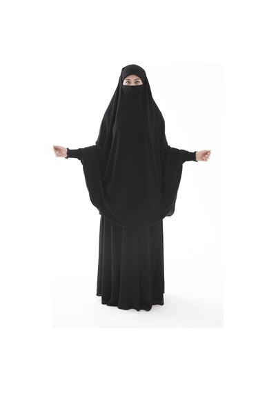 Çarşaf Çarşaf Soft Krep Sultanbaş Model Tek Parça Siyah