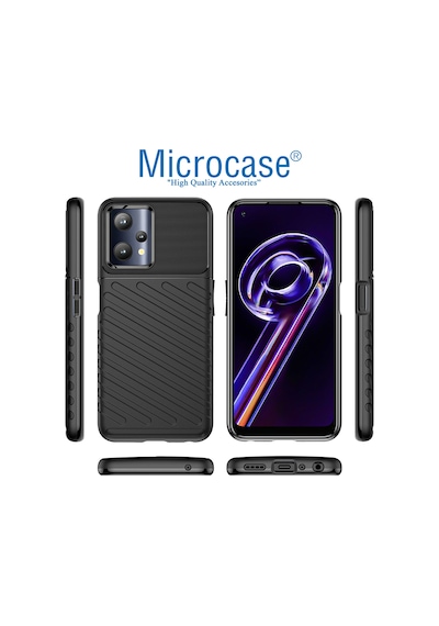 Realme 9 Pro Thunder Serisi Darbeye Dayanıklı Kılıf Siyah Al3421