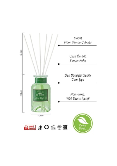 Yeşil Elma Bambu Çubuklu Oda Kokusu 150 Ml Elma