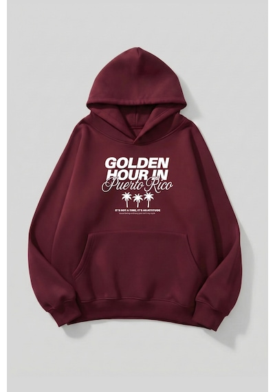 Uyguntarz Unisex Yumuşak Dokulu Golden Hour Baskılı Tasarım Oversize 3 İplik Hoodie Sweatshirt Bordo Uyguntarz Unisex Yumuşak Dokulu Golden Hour Baskılı Tasarım Oversize 3 İplik Hoodie Sweatshirt Bordo