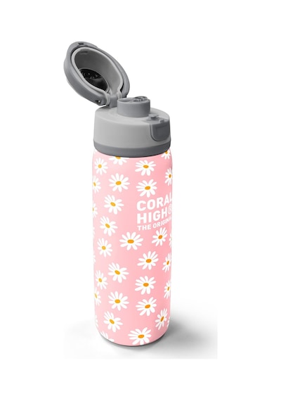 Coral High Papatya Desenli Pipetli Ve Direkt İçim Çelik Termos 800 Ml 38502 Açık Pembe
