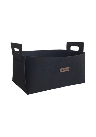 Organizer Kutu L Boy 2 Li Set 40x30x20 Cm Büyük Hacimli Dolap & Oda Düzenleyici Siyah