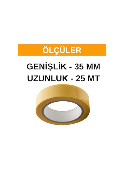 Beylini Çift Taraflı Bant 35mm Dayanıklı Süper Yapışkanlı Tablo Asma Halı Sabitleme Montaj Bantı 25 Metre