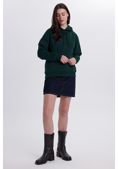 Tudors Kadın Relax Fit Rahat Kesim Pamuklu Kapüşonlu Kanguru Cepli Yeşil Sweatshirt-39942 Yeşil Tudors Kadın Relax Fit Rahat Kesim Pamuklu Kapüşonlu Kanguru Cepli Yeşil Sweatshirt-39942 Yeşil