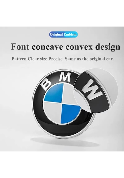 74mm 82mm Araba Ön Kaput Emblem Kaput Rozeti Arka Bagaj Logosu Bmw E46 E39 Full Black 82mm 1pc 1 Piece Set