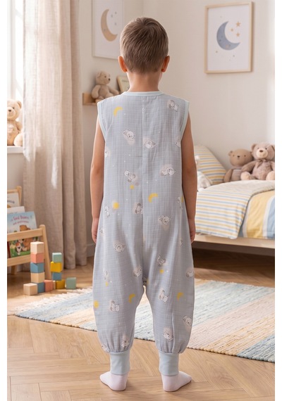 Babymod Müslin 0-5 Tog Kolsuz Kız Erkek Çocuk Uyku Tulumu Mavi