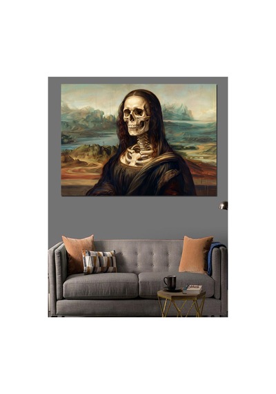 İskelet Yapılı Mona Lisa Tablosu Yağlı Boya Dokulu Kanvas Tablo Canvas Tablosu