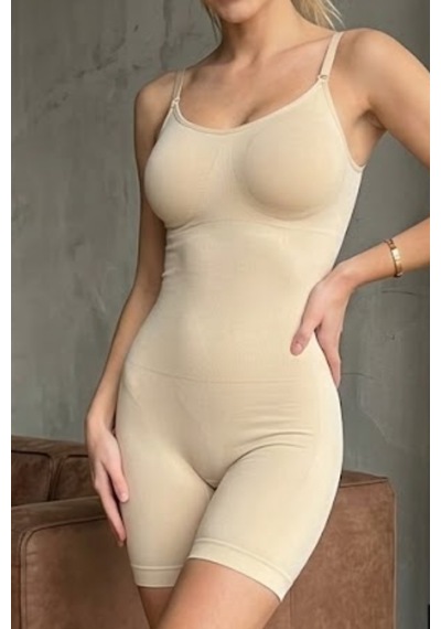 Fit Women Kadın Ten Rengi Tam Boy Body