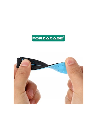 Forzacase 16mm Akıllı Çocuk Saatleri İle Uyumlu Çift Renk Şık Silikon Kordon Kayış - Fc889 Mavi