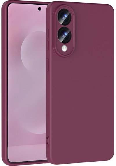 Samsung Galaxy Uyumlu S25 Edge Kılıf Lansman İçi Kadife Kamera Korumalı Mara Silikon Kılıf - Koyu Mor