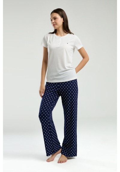 Pierre Cardin Kadın Beyaz Pijama Takımı Pc8953-s-v1 Beyaz