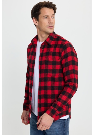 Tudors Erkek Slim Fit Dar Kesim Uzun Kollu Cepli Kareli Dama Desenli Kışlık Oduncu Gömlek-41694 Çok Renkli Tudors Erkek Slim Fit Dar Kesim Uzun Kollu Cepli Kareli Dama Desenli Kışlık Oduncu Gömlek-41694 Çok Renkli