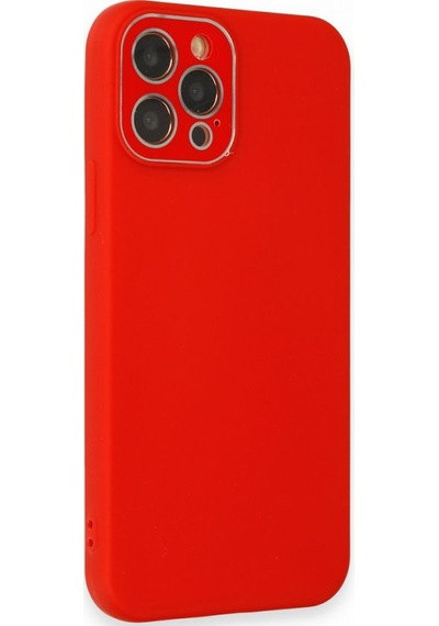 FitCase Apple Uyumlu iPhone 12 Pro Glass Kamera Korumalı Lansman Silikon Kapak
