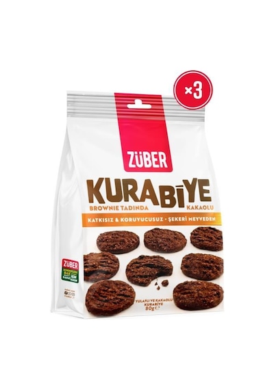 Yulaflı Ve Kakaolu Kurabiye 80g X 3 Adet Brownie Tadında