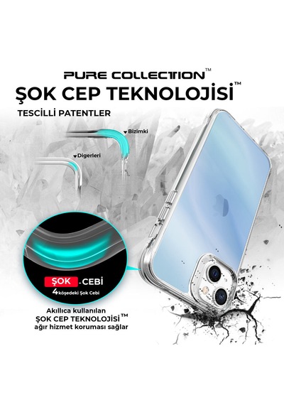 Bix iPhone Uyumlu 13 / 14 Pure Rainbow Renk Geçişli Şeffaf Kılıf Çizilmeye Dayanıklı Darbe Emici Parmak İzi Önleyici Mavi Bix iPhone Uyumlu 13 / 14 Pure Rainbow Renk Geçişli Şeffaf Kılıf Çizilmeye Dayanıklı Darbe Emici Parmak İzi Önleyici Mavi