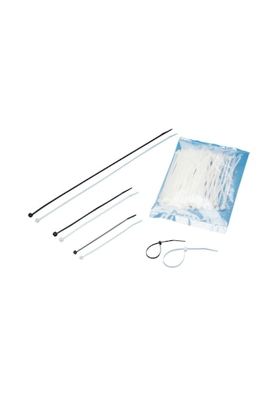 Plastic Ties 360x5mm max D.112mm, 100 pcs, White