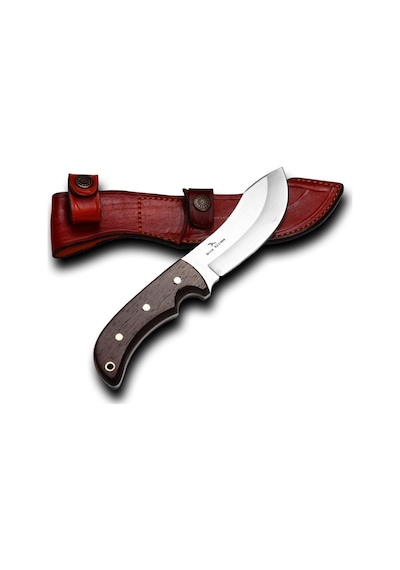 Bora Knives - M-419 Cheetah Wenge Saplı Kamp Bıçak Kahverengi - Gümüş