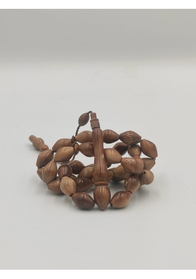 Usta İşcilikli Kuka Tesbih 7 11 Mm Arpa Kesim Takımlı Sistemli Püskül Açık Kahverengi