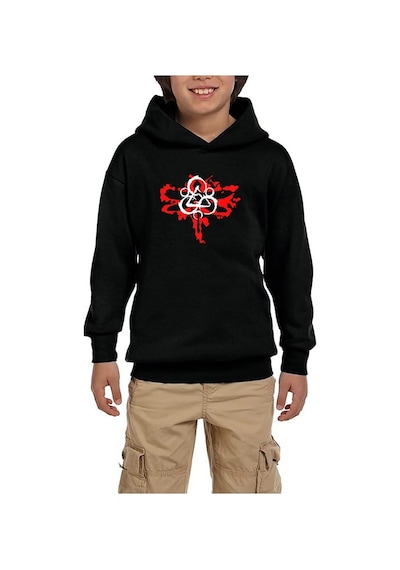 Zepplin Giyim Coheed and Cambria Butterfly Logo Siyah Çocuk Kapşonlu Sweatshirt Siyah