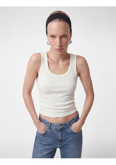 Koton Pamuklu U Yaka Slim Fit Atlet Kırık Beyaz 6sak10269ek Ekru