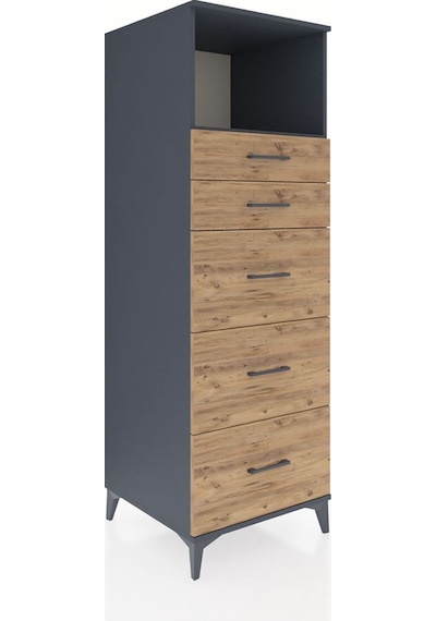 Kronos Dolap Tek Raflı 5 Çekmeceli 60x59x182 Antrasit-çam Antrasit Kronos Dolap Tek Raflı 5 Çekmeceli 60x59x182 Antrasit-çam Antrasit