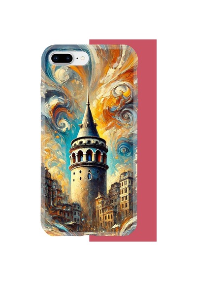 Apple iPhone 7 Plus-8 Plus Uyumlu Galata Uv Baskılı Silikon Kılıf Renkli