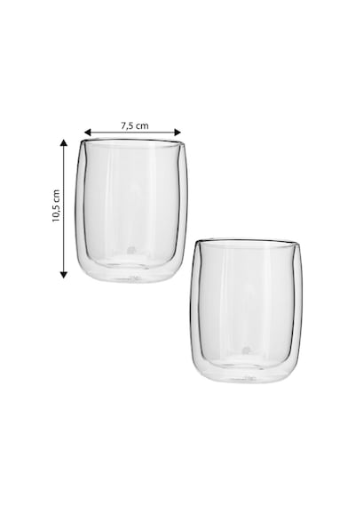 Jumbo Glory Double Wall 2'li Kase 400 Ml Şeffaf