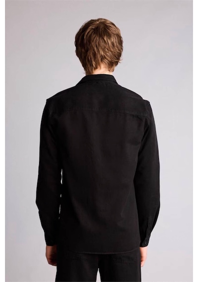 Defacto Premium Twill Gömlek H1360ax26spbk81 Siyah-bk81