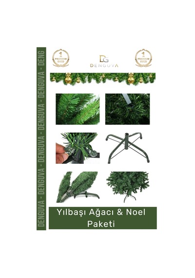 Noelpaketi Yılbaşı Çam Ağacı Ev Ofis Dekorasyonu Kaliteli Sık Dallı Noel Paketi 150 Cm 220 Dal Standart