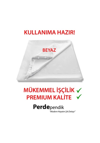 Güneşlik Perde Beyaz Lüx Kalın Saten Ütü Istemez 1.kalite Kullanıma Hazır Perde Beyaz
