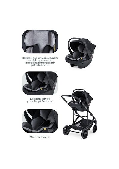 Kanz Echo Travel Sistem Bebek Arabası Siyah