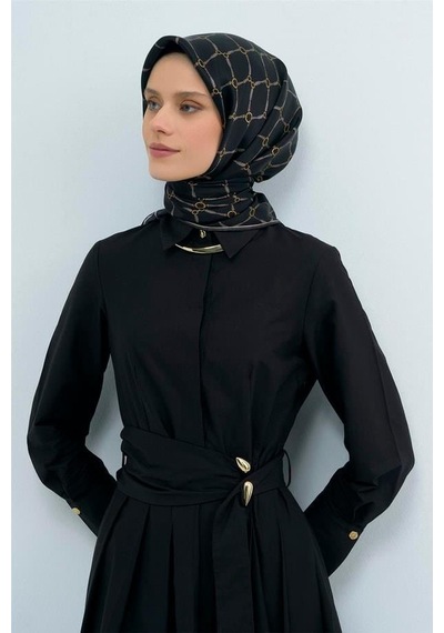 Armine İpek Eşarp 2026 Yaz - 9538-84 Siyah Twill