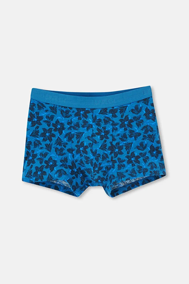 Dagi Erkek Mavi Siyah 3^lü Desenli Pamuk Boxer- 5210ms Mavi - Siyah