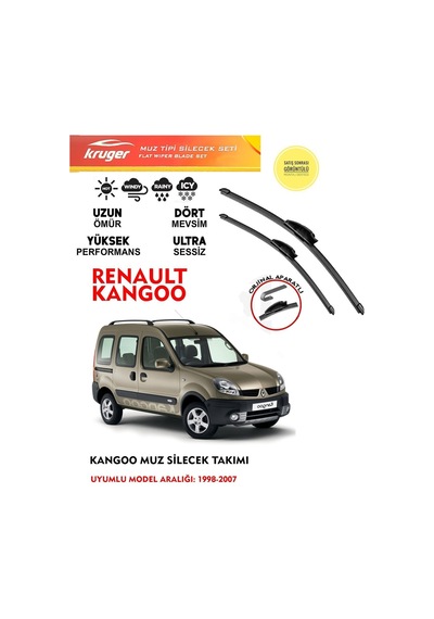 Renault Kangoo Silecek Silgi Silgeç Silgeç Silgi Takımı 2006 Model Araca Özel Aparat