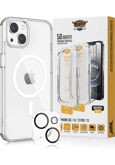 Buff Apple Uyumlu iPhone 14 Avantaj Paket - Magsafe Kılıf + Ekran Koruyucu + Lens Koruyucu Glass Şeffaf