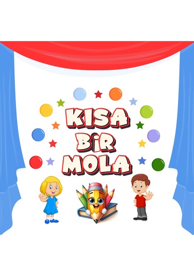 Karne Günü Okul Pano Süsü Kısa Bir Mola Yazılı Kırmızı 7