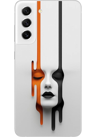Samsung Galaxy S21 Fe Uyumlu Şeffaf Kılıf Estetik Yüz Tasarımlı
