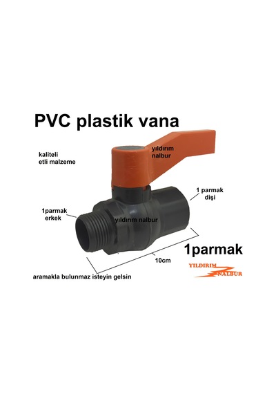1p Erkek Plastik Küresel Vana Pvc Vana Kollu Vana Duble Boy
