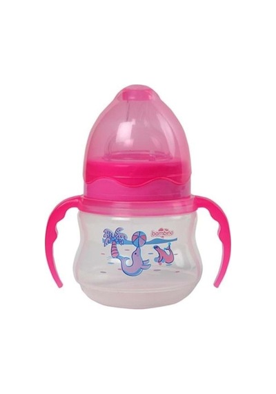 Bambino PP Geniş Ağızlı Kulplu Biberon-Pembe 150 ML