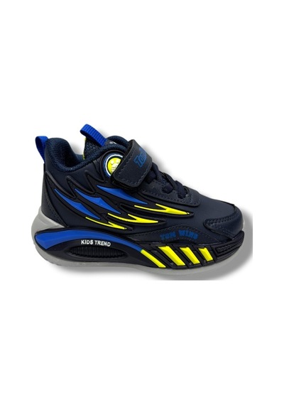 Tomwins 004-26 Cilt Deri Anatomik Cırtlı Çocuk Sneaker Laci Sax Sarı 26-30 Lacivert