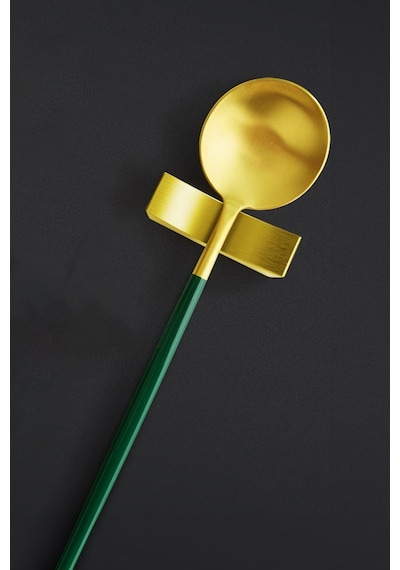 6 Adet Çelik Gold Chopstick Kaşık Çatal Standı Çelik Çubuk Tutucu Mt151sr-6