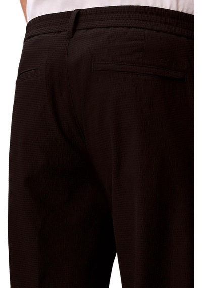 Calvin Klein Lv04lf609g Straight Seersucker Half Elastic Erkek Pantolon Siyah