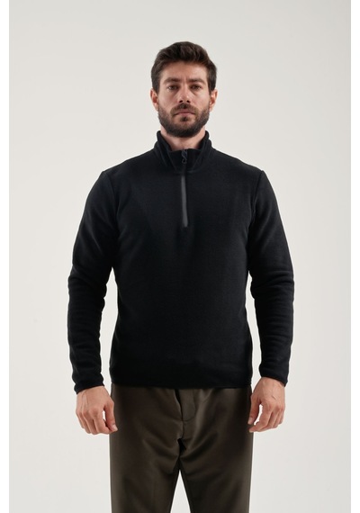 Exuma Yarım Fermuarlı Erkek Polar Üst 2412001 Black