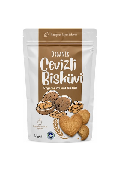 Natural Organik Cevizli Bisküvi 80gr
