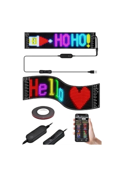 Matrix Led Cama Yapışan Telefon Kontrollü Panel Dijital Ekran Kumandalı Çok Renkli 28689544