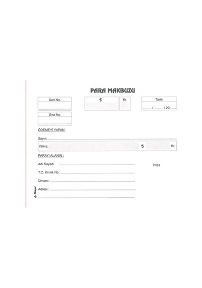 Para Makbuzu 50X2 Nüsha Otokopili 12 Li Paket  Armat-Özkan