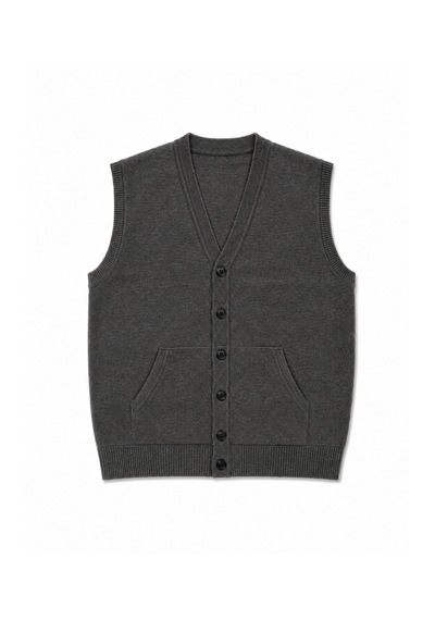 Battalmoda Erkek Büyük Beden Koyu Vizon Cepli Triko Yelek 3xl-4xl-5xl-6xl